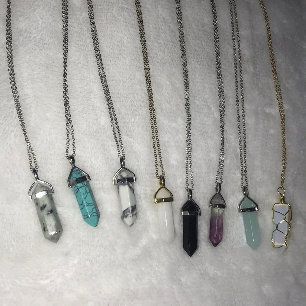 Crystal necklaces. Handmade